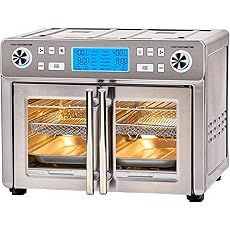 Gevi Air Fryer Toaster Oven Combo, Large Digital LED Screen Convection Oven with Rotisserie and Dehydrator, Extra Large Capacity Countertop Oven with Online Recipes