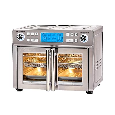 Emeril Lagasse Dual Zone 360 Air Fryer Oven Combo with French Door, 25 QT Extra Large, Cook Two Foods in Different Ways, Up to 60% Faster from Frozen to Finish