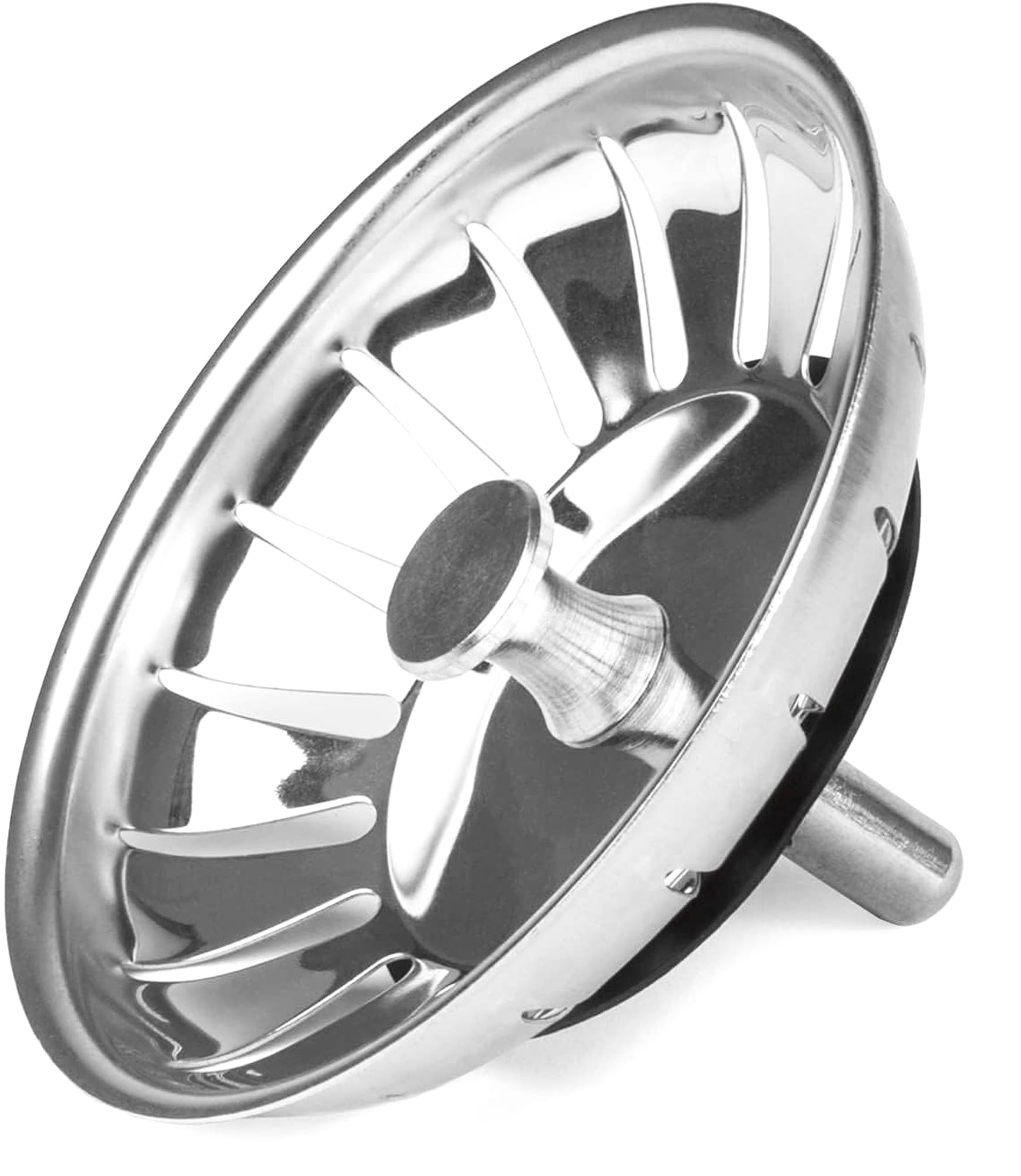 Andrew James Stainless Steel Sink Strainer Plug For Food Waste | 78Mm Diameter Drain Basket Filter | Prevent Blocked Drains & Smells In The Kitchen| 5056032993068