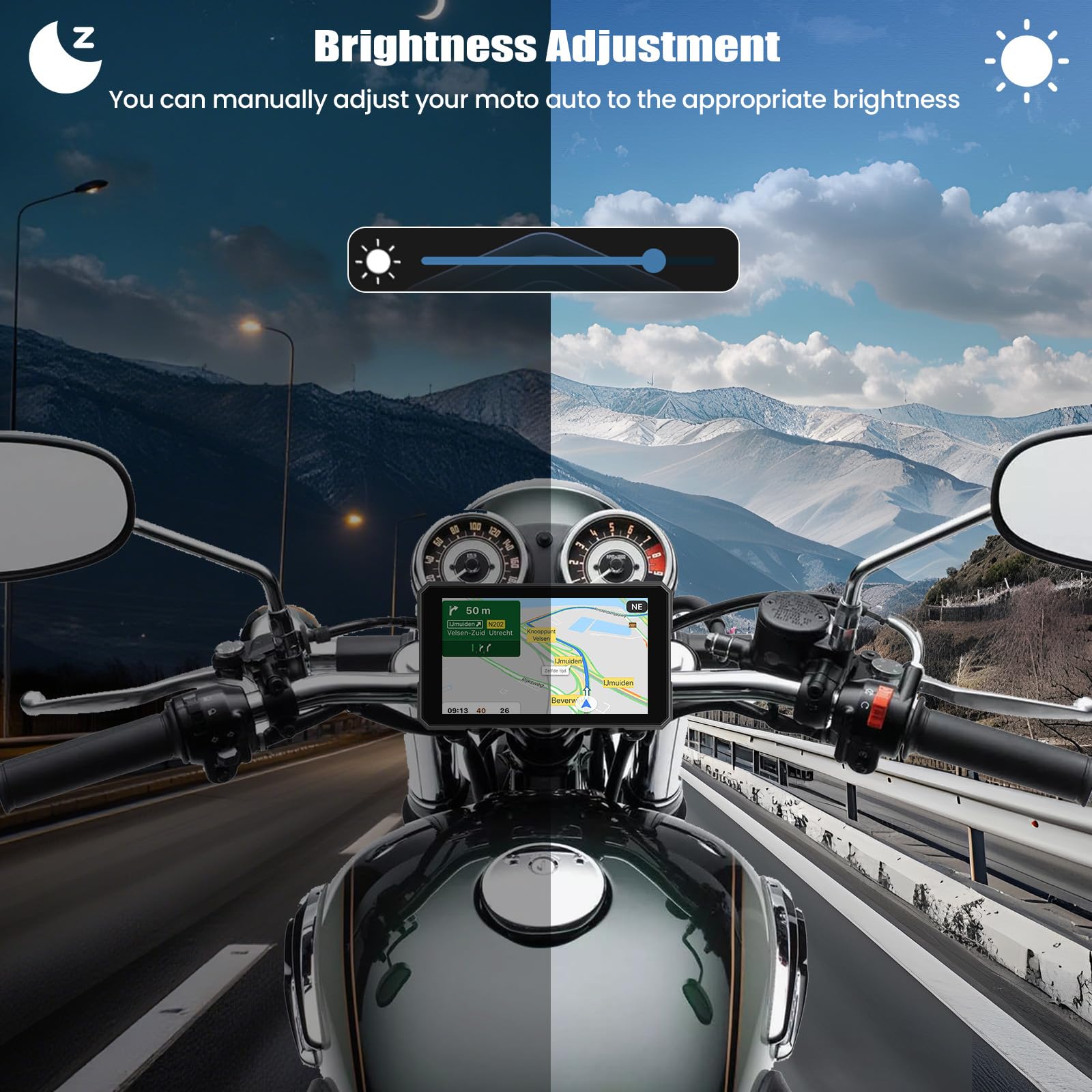 CAMECHO Motorrad CarPlay mit Dual-Kameras, 8.1“ Wireless CarPlay & Android Auto IPS68 Bildschirm, Motorrad navi Unterstützung Bluetooth/Mirror-Link/Bluetooth/EQ/Druckdetektion — view 6