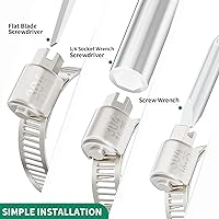 Vista 4 de Juego de 24 abrazaderas de manguera de acero inoxidable ajustables de 1/2"– 3/4" (13-19mm) con engranaje sinfín, abrazaderas de manguera de metal