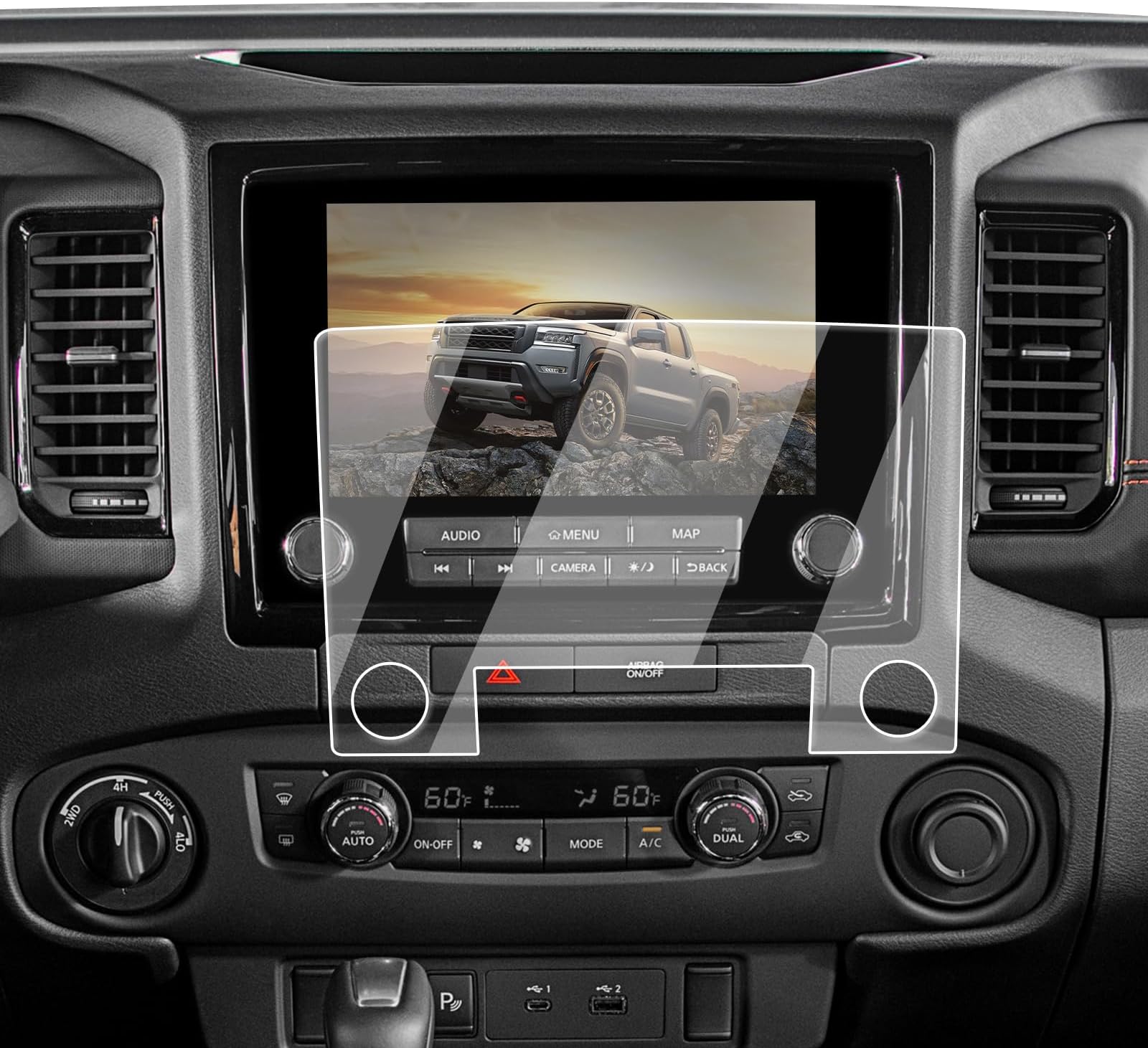 Screen Protector For 2022-2024 Nissan Frontier - 9-Inch Navigation Tempered Glass Screen Protector For 2022-2024 Frontier(Pro-X/Pro-4X) Accessories 9H Hardness Tempered Glass- HD Clear & Anti Fingerprints