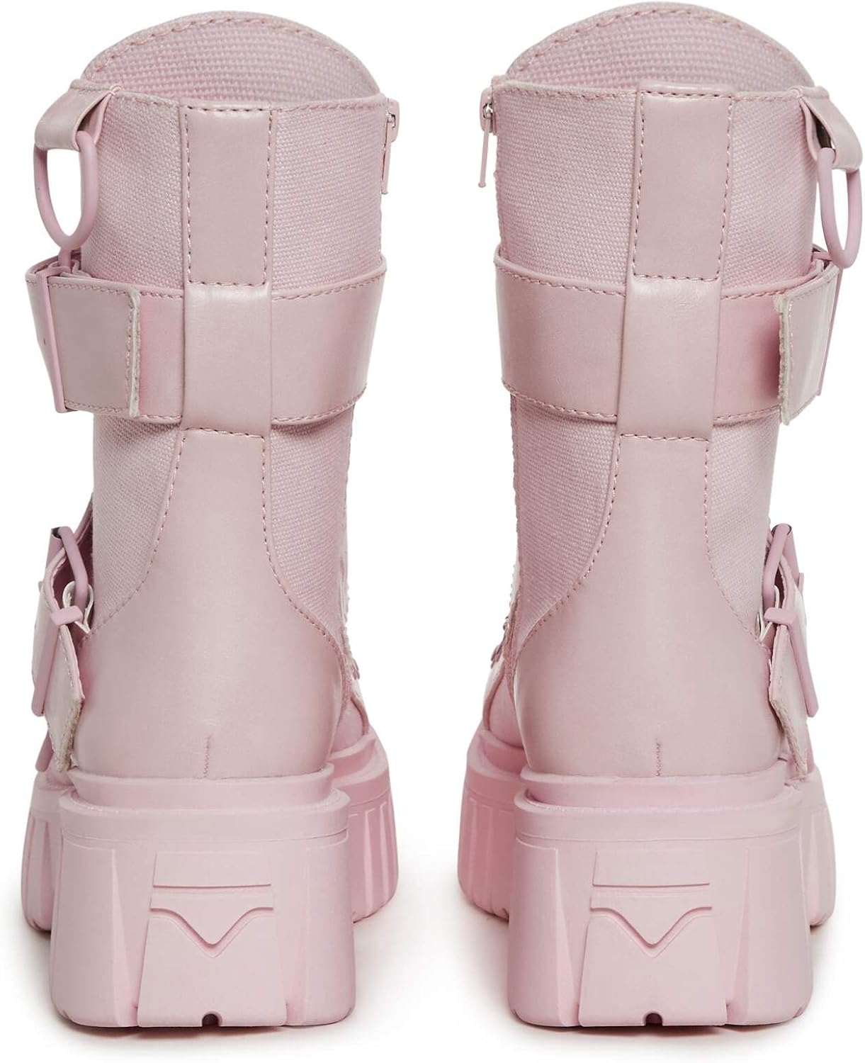 Dolls Kill Low Traitor Boots by Club Exx – Chunky Vegan Leather Boots with Buckles, D-Rings & Side Zipper