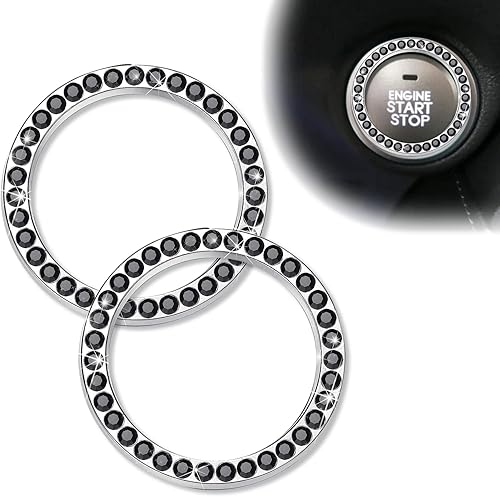 2 calcomanías para botón de arranque del motor botón de arranque brillante calcomanías para anillo de encendido para mujer accesorios interiores del