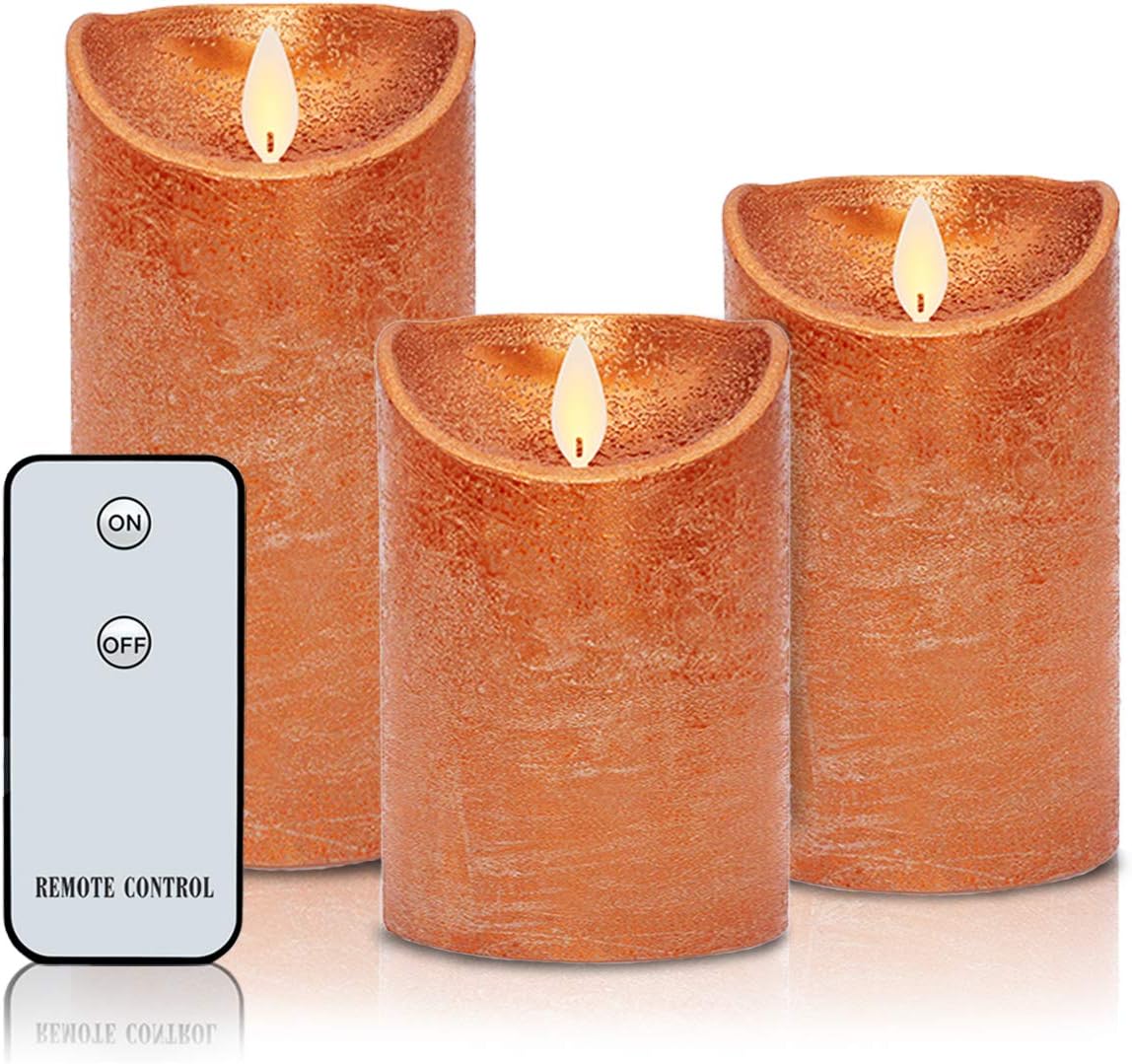 Flameless Candles Flickering LED Moving Flames H4" 5" 6