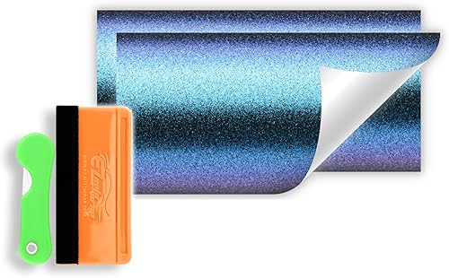 Vista 11 de Kit de herramientas gratis, 2 unidades de 5 x 10 pulgadas Chevy Emblema Bowtie Chameleon fibra de carbono púrpura dorado camaleón vinilo envoltura