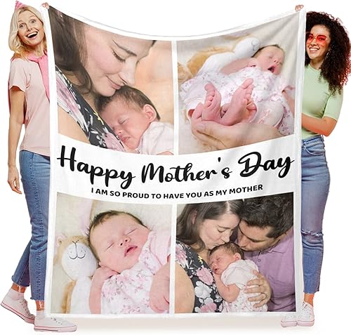 Miniatura 1 de Mantas personalizadas para mamá para el día de la madre, mantas personalizadas con fotos, mantas personalizadas con fotos y texto, mantas de fotos
