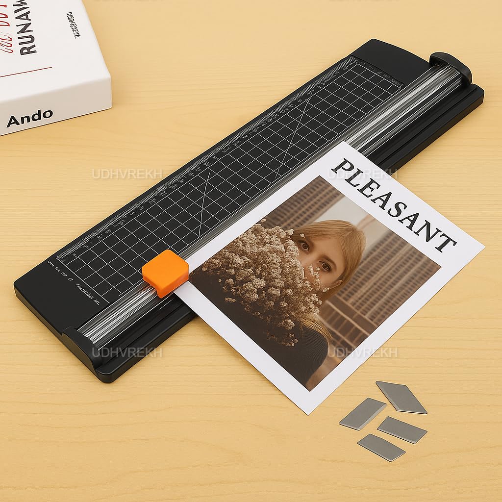 Paper Cutter Board Paper Cutting Board Trimmer Portable A4 Papers Cutter for Photo, Card, Coupon, Scrapbook, Cardstock, Origami, Label, Laminated Papers, Craft Project, Black