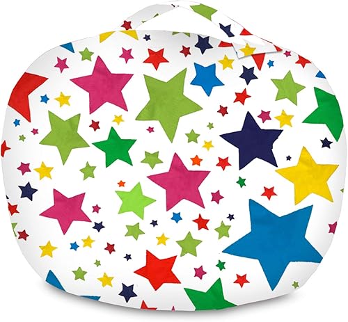 Miniatura 227 de Posh Funda de Silla Puf Rellenable para Almacenamiento de Animales de Peluche para Niños - Organizador de Juguetes Infantiles, Grande-38 - Lona