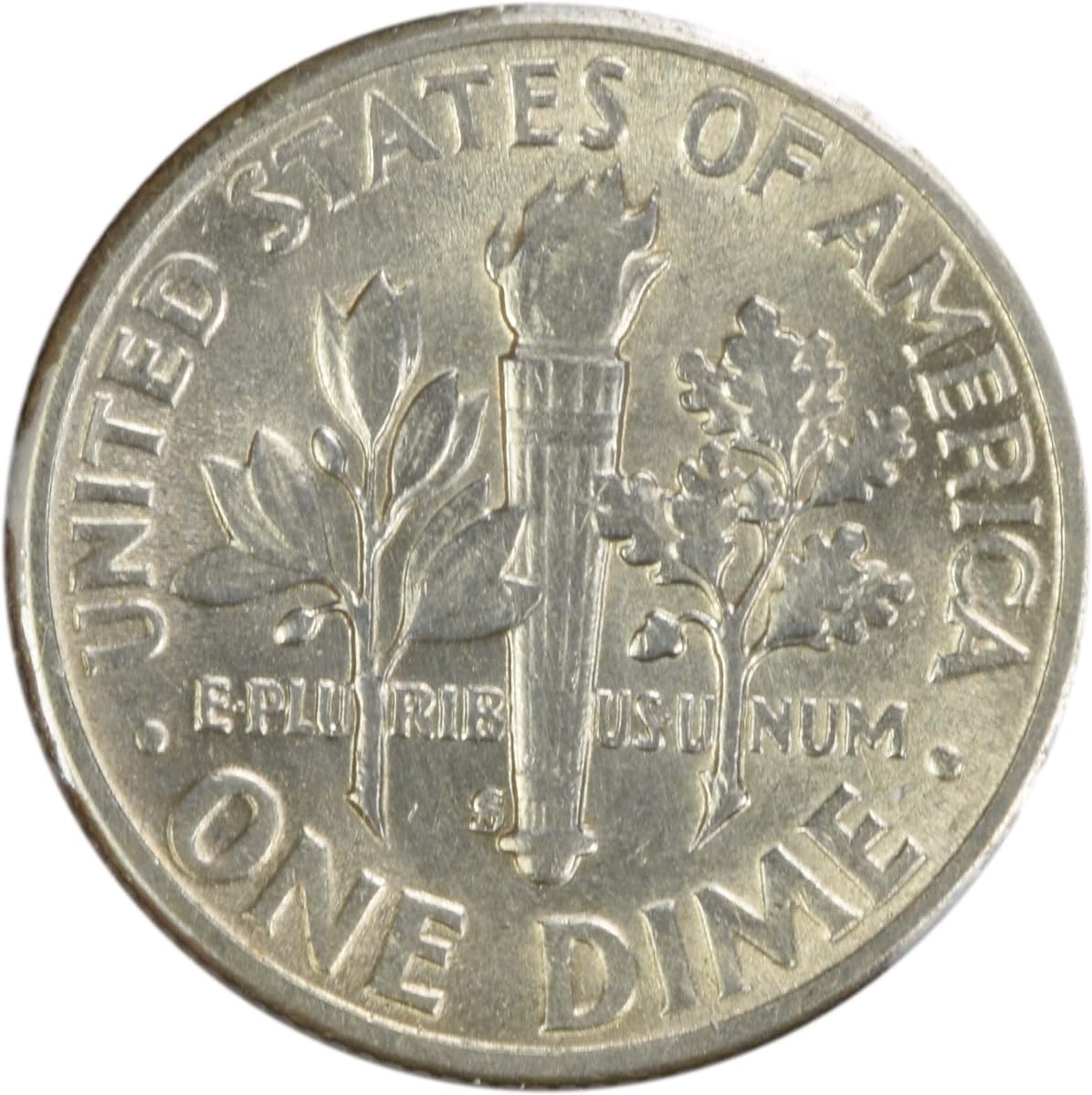 1953 S Roosevelt Silver Dime S/S RPM 1 Uncertified AU