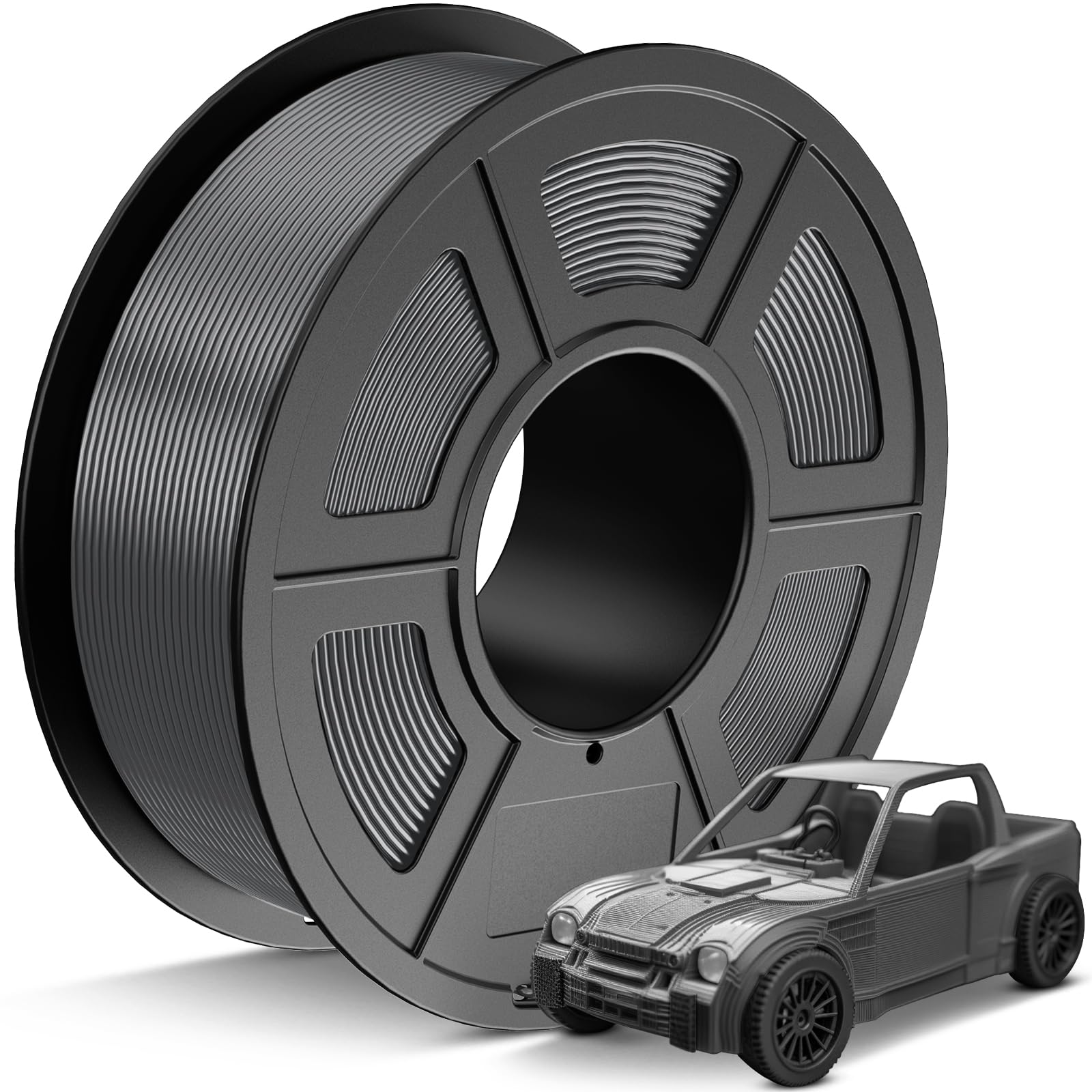 JAYO Filamento PETG 1.75 mm Grigio 1.1 kg, Filamento PETG per Stampanti 3D ad alta tenacità, Precisione di +/- 0,02 mm, Bobina da 1.1 kg (2.4 lb) per la maggior parte delle stampanti 3D FDM