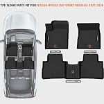 Tapis de sol tout temps pour 2021-2025 2026 Nissan Rogue (n° pour le modèle sportif), TPE Tapis antidérapants pour Nissan Rogue 2025 2026 Accessoires