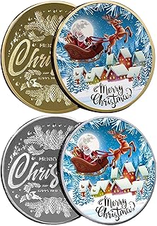 1/2Pcs Christmas Commemorative Coin, Christmas Collectible Coin, Merry Christmas Silver Gold Plated Coin, Santa Claus Pattern Souvenir Coin Art Collection Coin Gift Christmas Stocking Stuffers