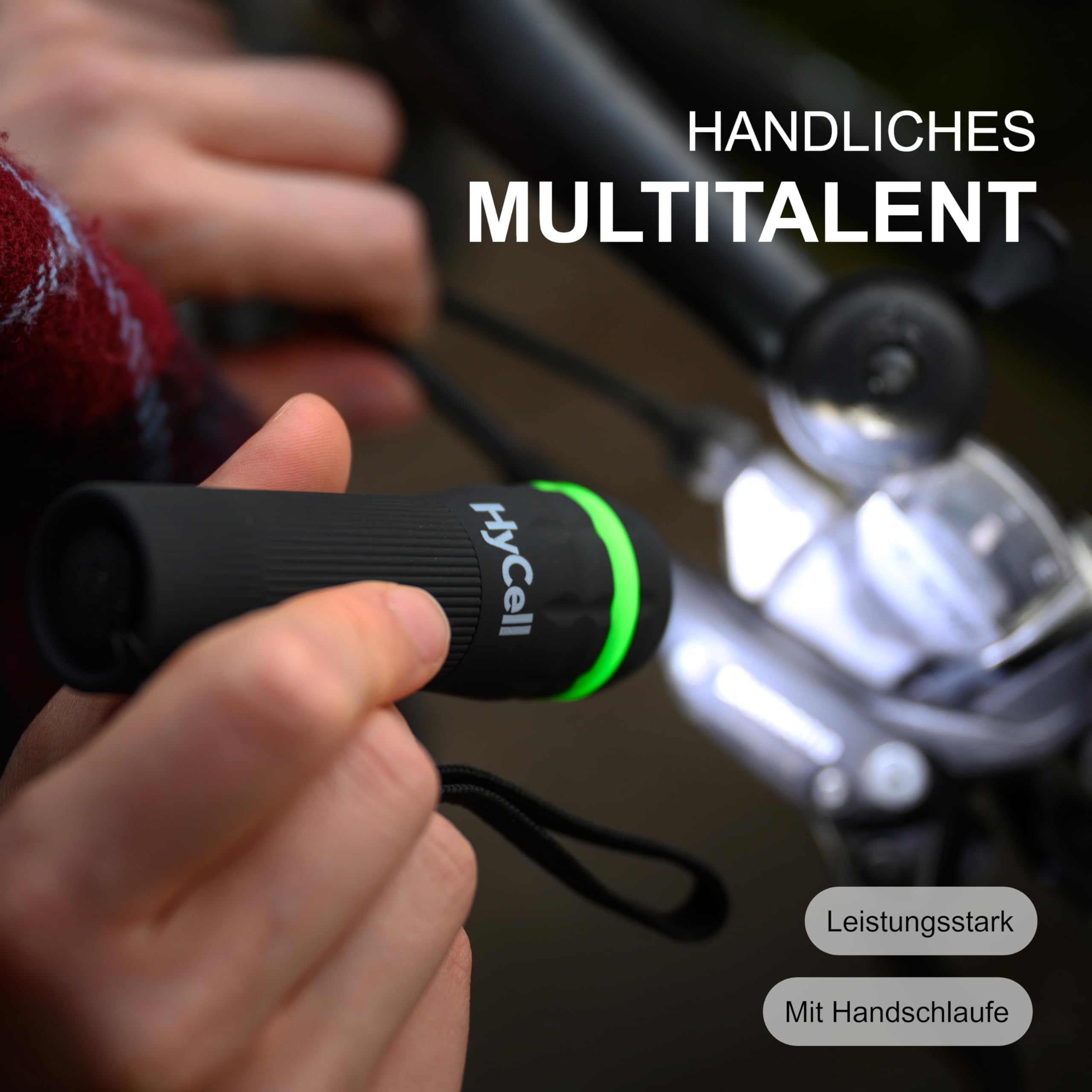HyCell 10 x mini latarka LED z zoomem, możliwość ustawienia ostrości, w zestawie baterie AAA + 40 baterii AAA, poręczna lampa LED z bezstopniową regulacją ostrości, na kemping, do warsztatu, czarna,