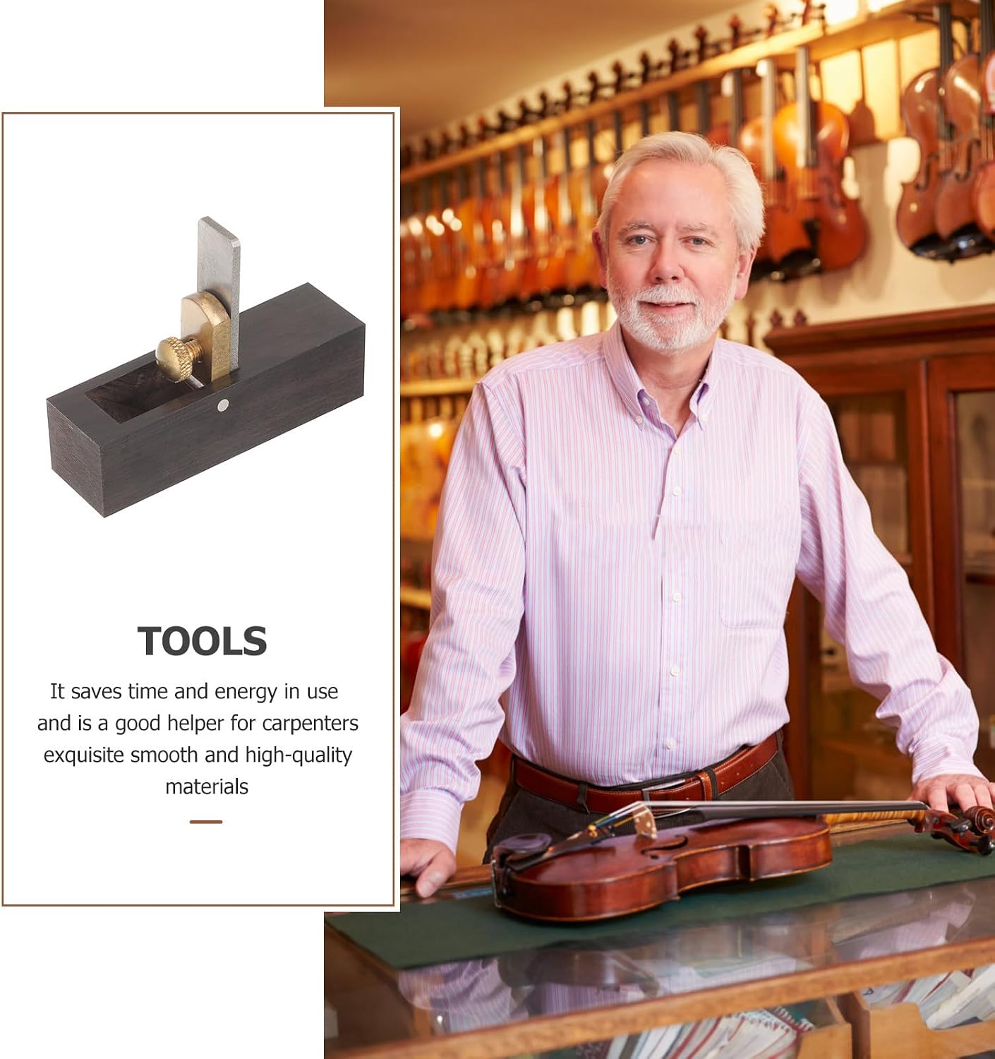 DOITOOL Multi-use Woodworking Hand Plane for Viola and Cello with Smooth Body, Easy to Use Black Wooden Violin Tool Suitable for Handmade Wooden Instruments