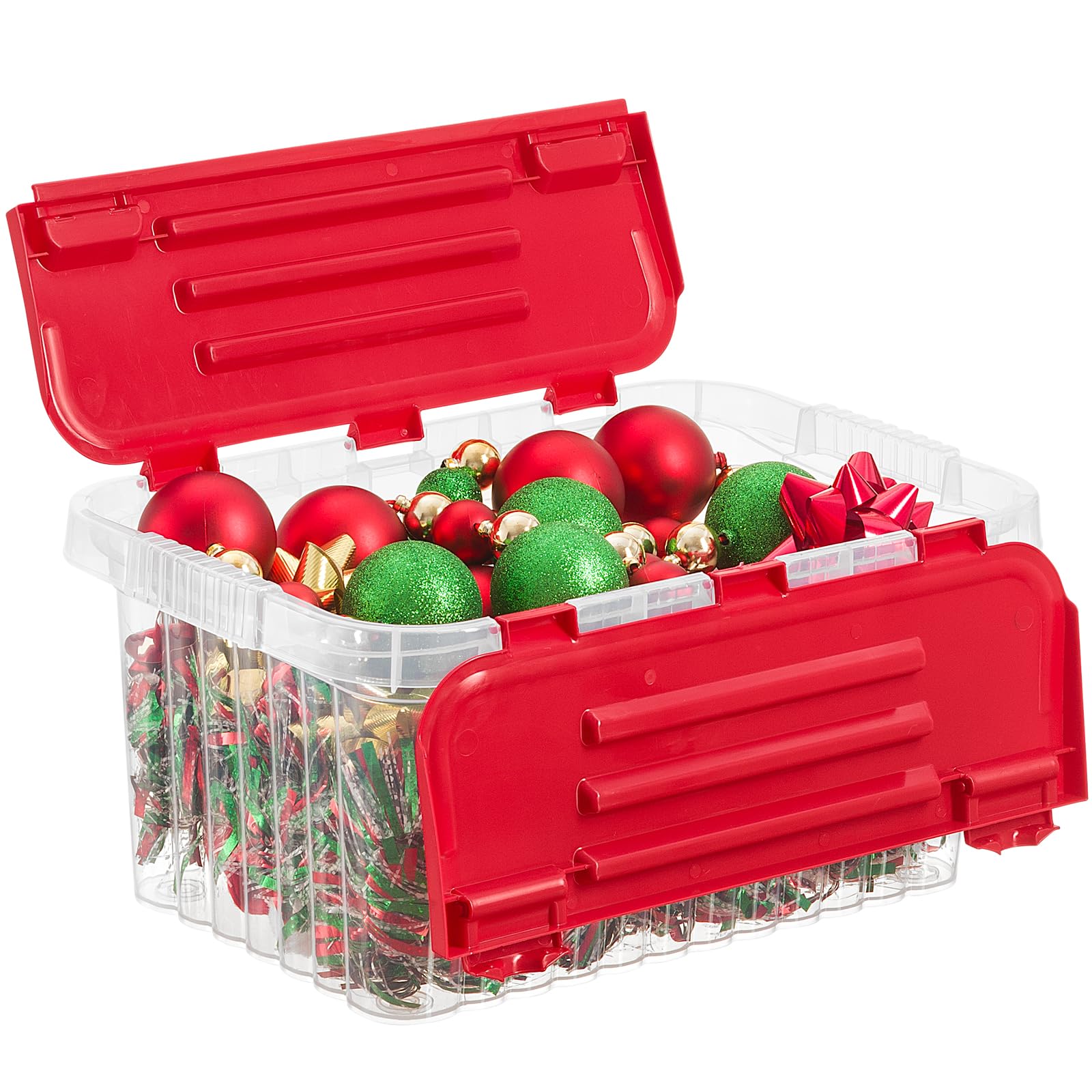 SC SB　収納ボックス　レッド Amazon.com - Superio Christmas Storage Box with Red Hinged Lids