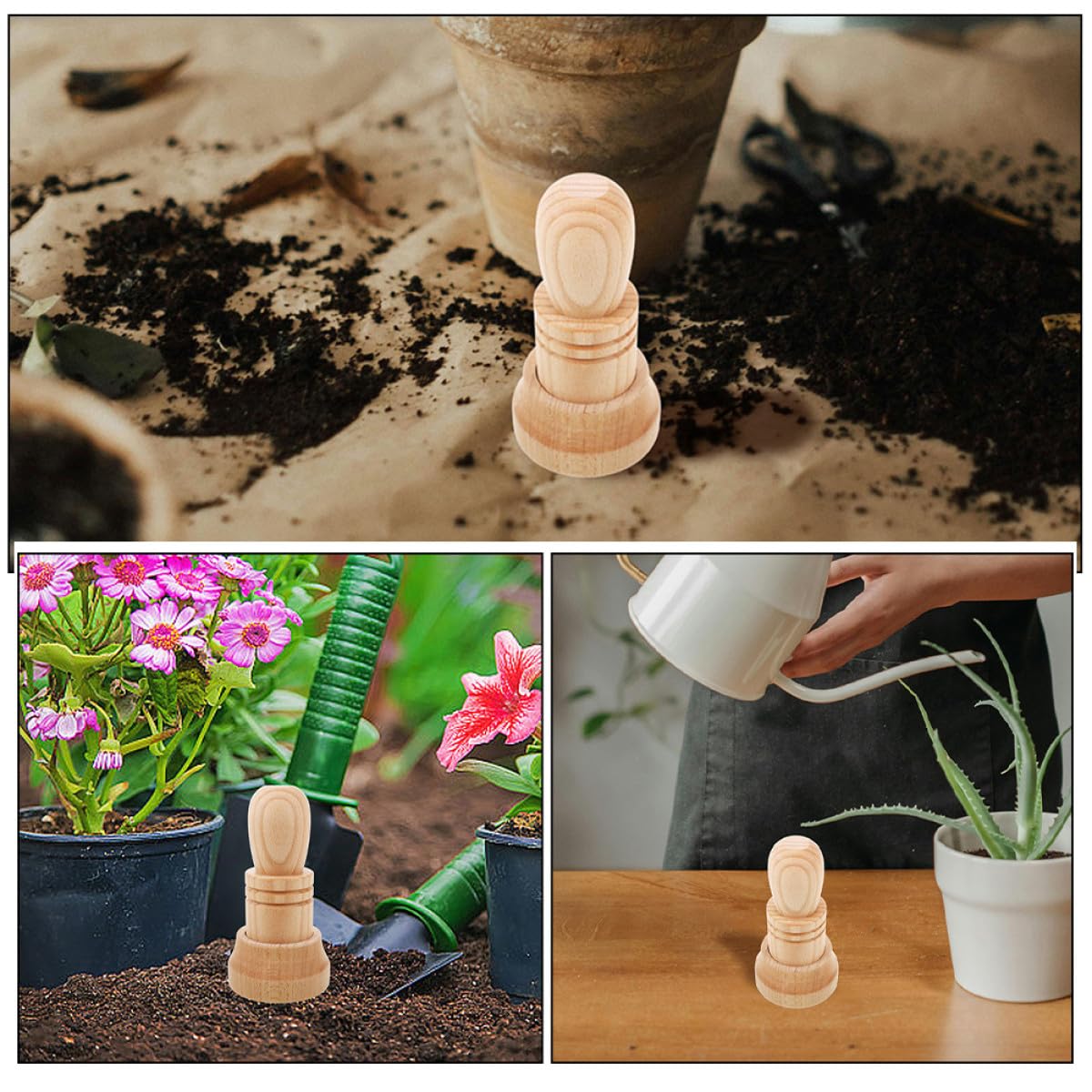 Fabricant de Pots de Semis en Papier et Bois pour Jardinage DIY, Outil Manuel 2 Kits, Tailles Ajustables, Bois Solide, pour Pépinières et Semis en Intérieur