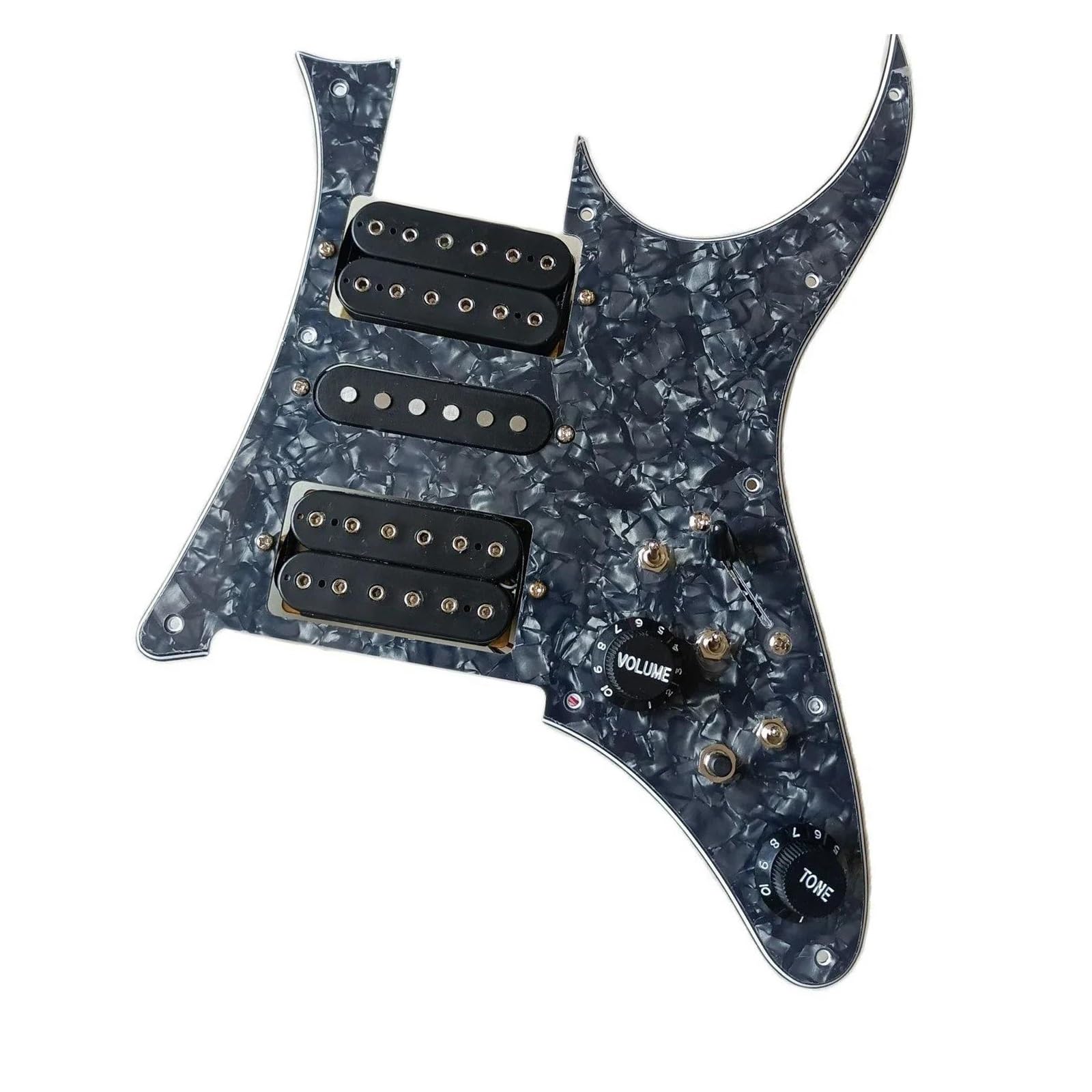 pickup per battipenna pre-cablato Aggiornamento Precablato HSH Battipenna Caricato Nero Alnico V Pickup Set Interruttore Multifunzione A 7 Vie Per Chitarra Elettrica(3/4)