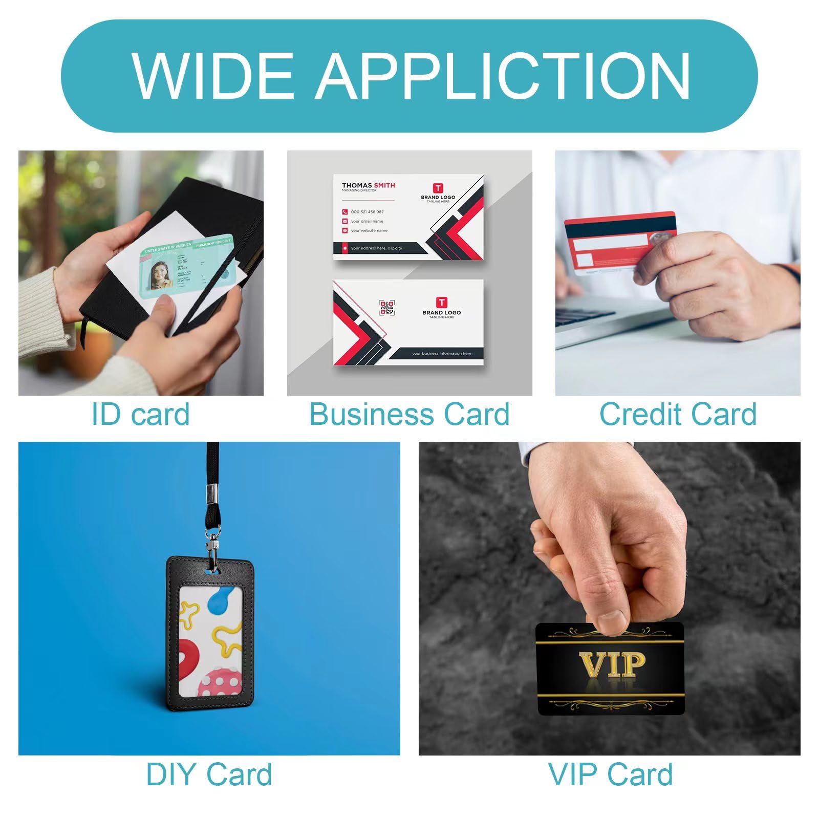Tarjetas de PVC en blanco de alta calidad CR80 de 30 mil, tarjetas de plástico blanco de calidad gráfica para impresoras de identificación fotográfica, impresión impermeable y de doble cara,