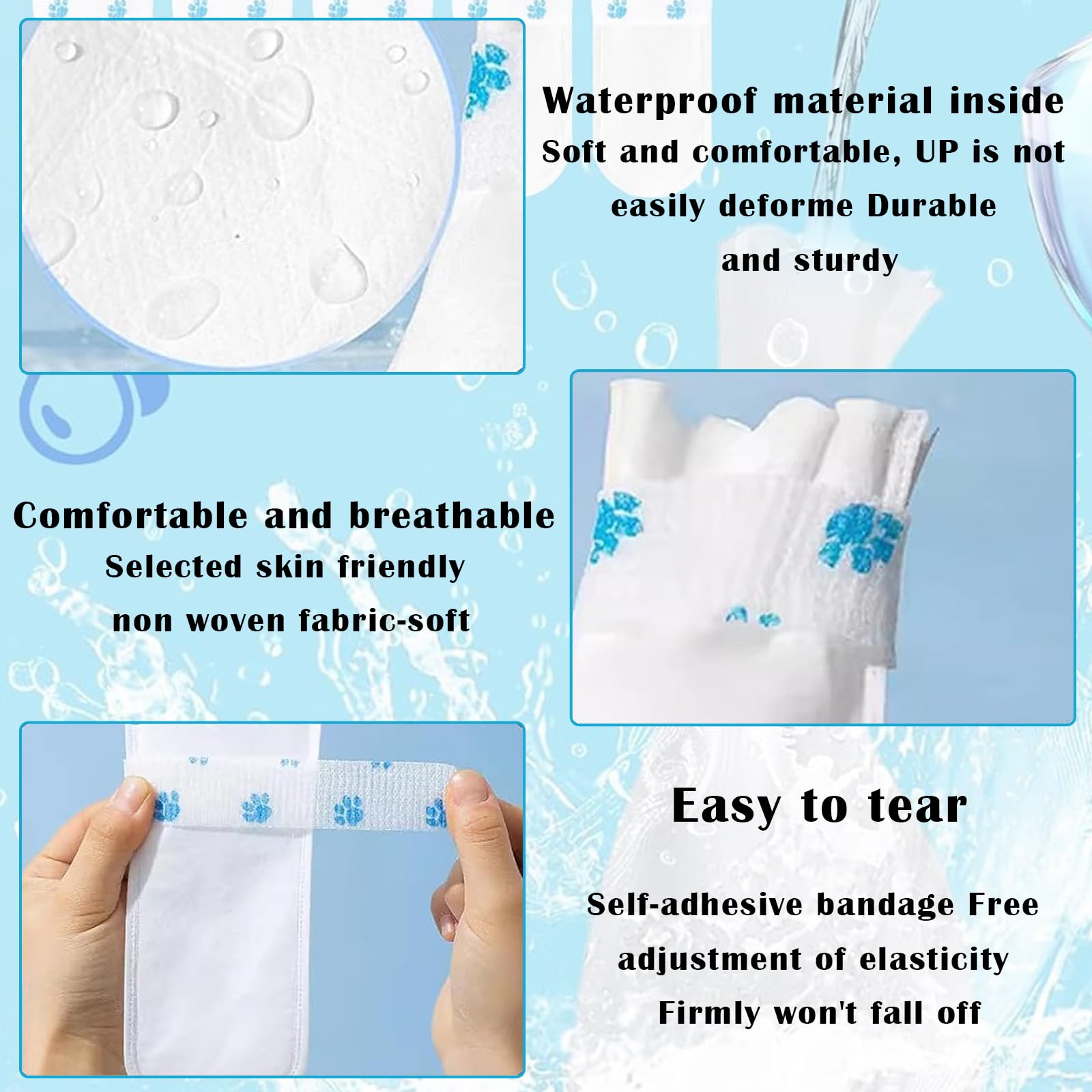 KxrTpx 60 PCS Dog Paw Bandage, Count Disposable Dog Socks Paws Stop Licking - Image 3