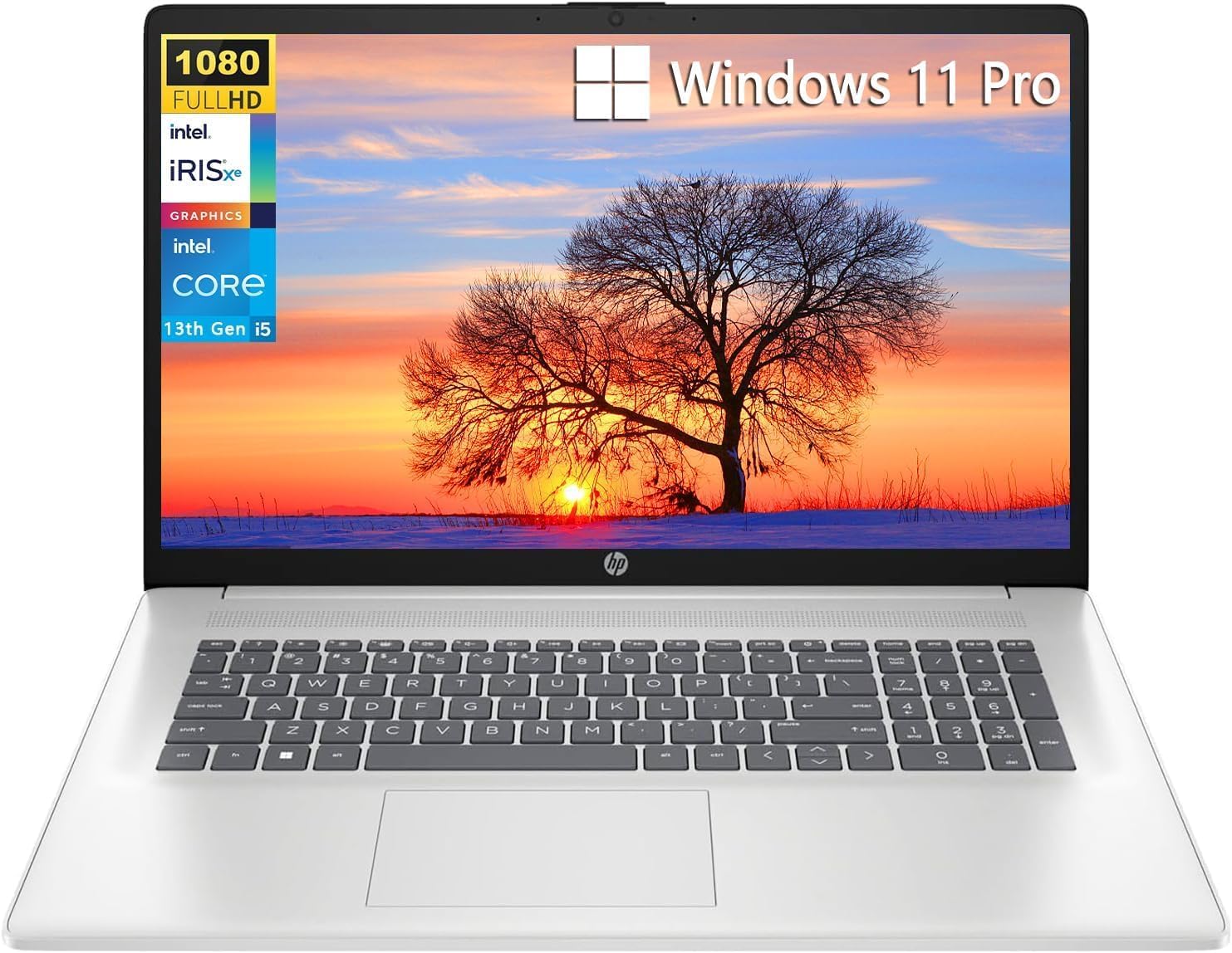 HP 17.3 Business Laptop 2024, 17.3” FHD Display, Intel Core i5 1335U Processor (10 Cores, Up to 4.6GHz), 16GB RAM, 512GB SSD, Intel Iris Xe Graphics, Wi-Fi i 6, Backlit Keyboard, Win 11 Pro