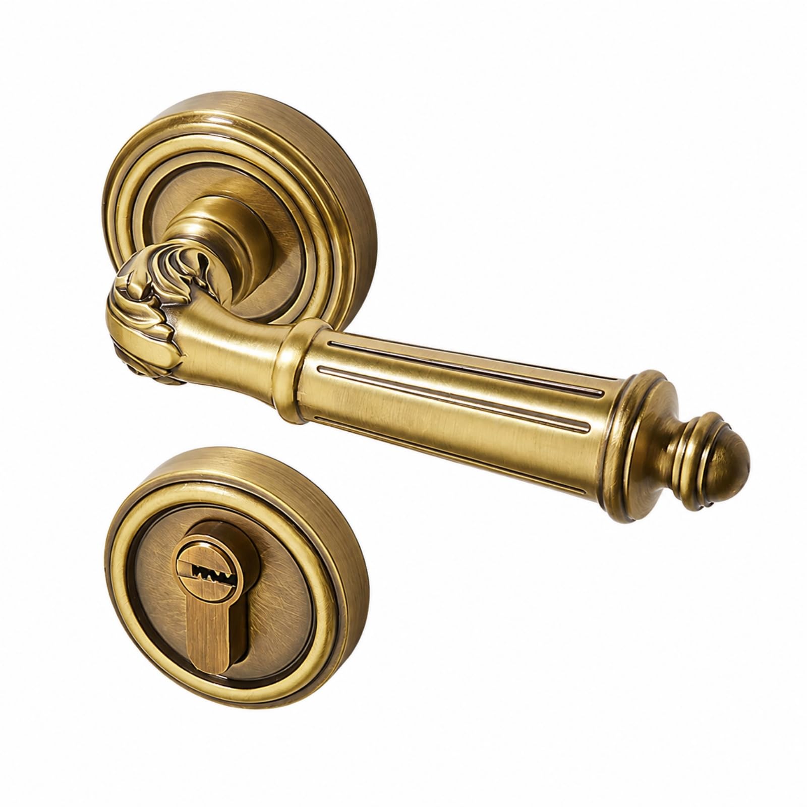 Milageto Maniglia con Piastra | Stile Francese, Maniglia per Porte Interne, brillante, Bagno