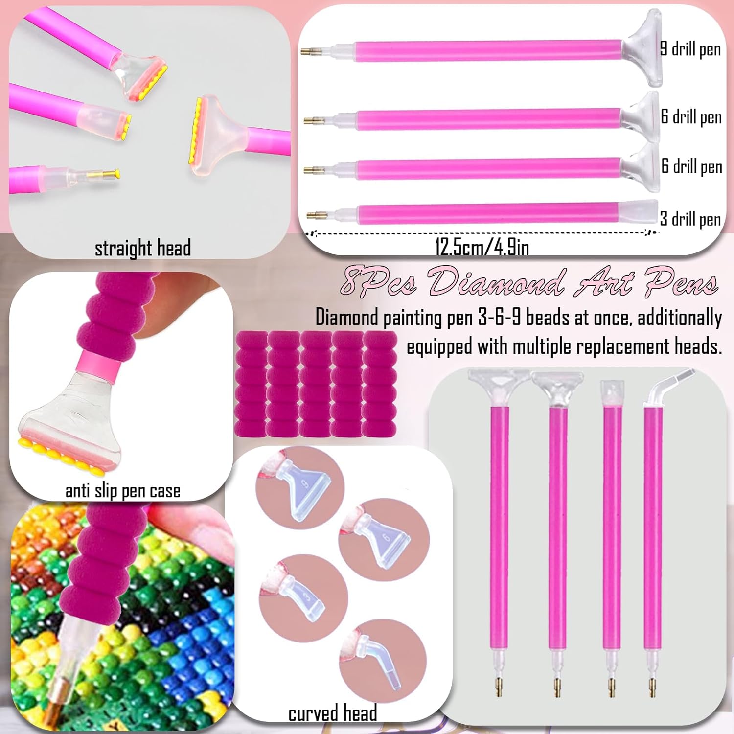 NLXCXUCY 244Pcs Diamond Art Accessories Kit All-Inclusive Diamond Painting Tool Set with A3 Diamond Painting Light Pad,Diamond Art Sealer Glue, Diamond Correction Pens, Storage Box for DIY Craft