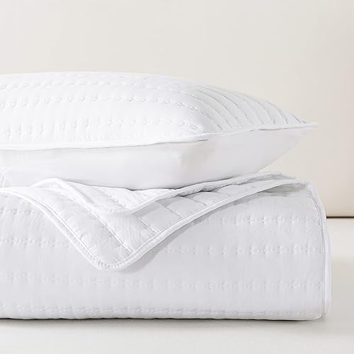 Miniatura 6 de Juego de ropa de cama con fundas de almohada, colcha ligera, edredón acolchado y fino para todas las estaciones, 3 piezas, California King de gran