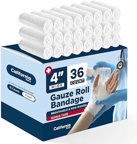 Rollos de vendaje de gasa con cinta adhesiva paquete de 36  Vendaje de gasa estirado de 4 pulgadas x 4 yardas envoltura de gasa transpirable disponible en Yaxa Costa Rica