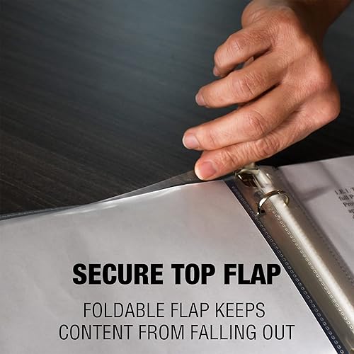 Miniatura 9 de Samsill Protectores de hojas de alta capacidad, paquete de 50, protectores de página de 8.5 x 11 pulgadas para carpeta de 3 anillos, resistentes,