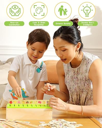 Miniatura 9 de Juguetes de clasificación Montessori de madera para niños pequeños, caja de actividades educativas de aprendizaje temprano para bebés, juegos de