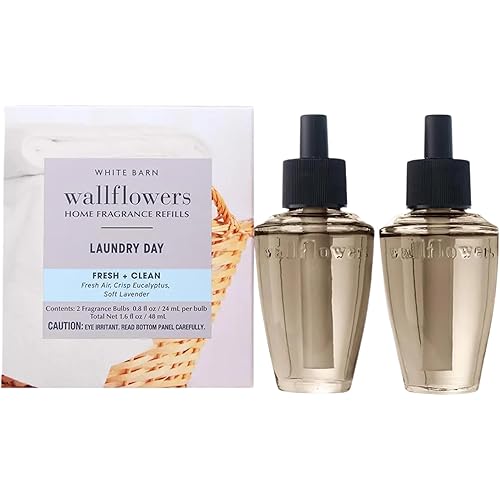 Bath & Body Works Wallflowers Refills, Laundry Day Scent, Plug-In Air Freshener Refills for Bedrooms, Bathrooms & Living Spaces, 2 Pack