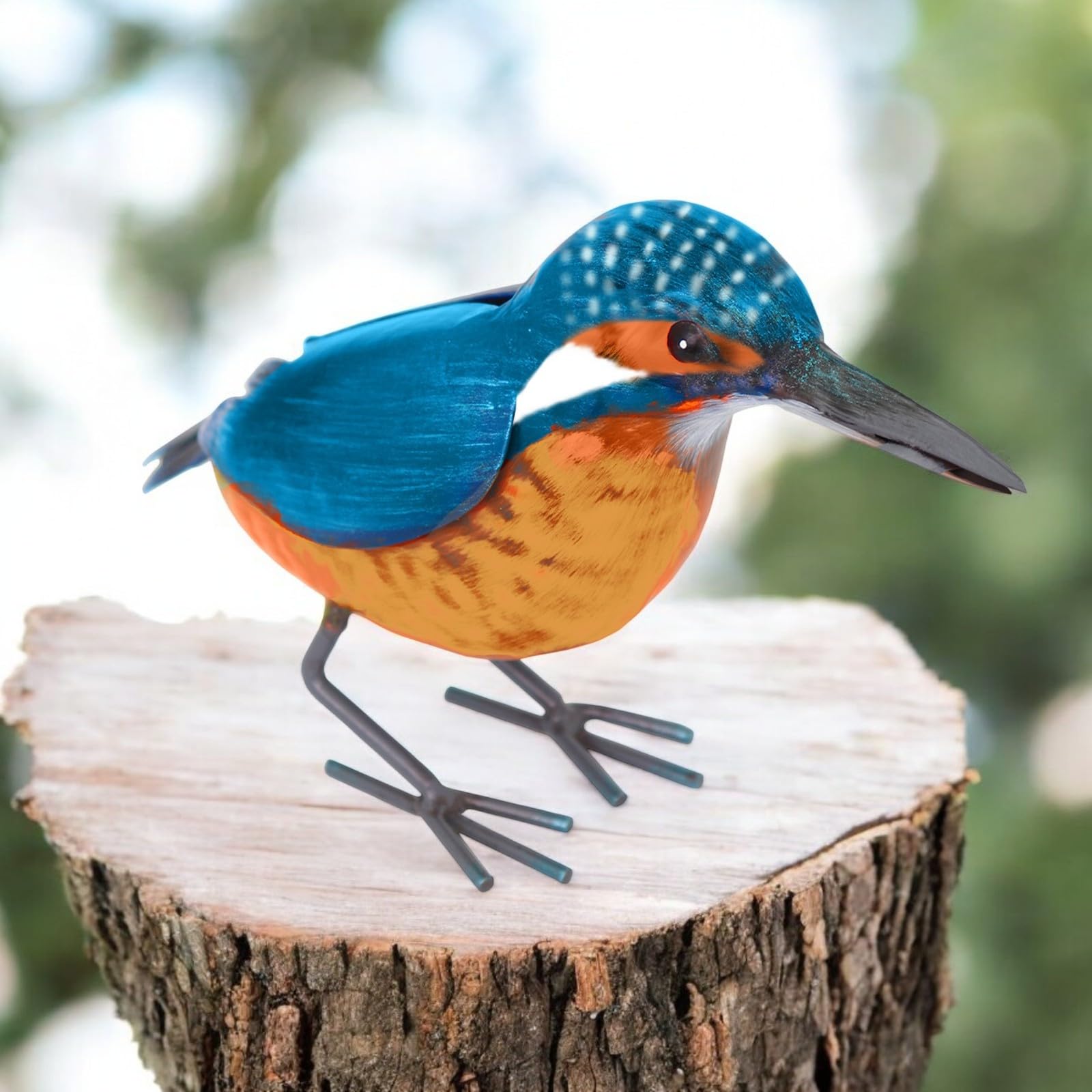 Epsom Door Handle Metal Kingfisher (12cm x 8.5cm x 20cm) – Handcrafted Decorative Bird Ornament for Garden, Patio & Home Décor – Weather-Resistant Metal Kingfisher Sculpture for Indoor & Outdoor Use