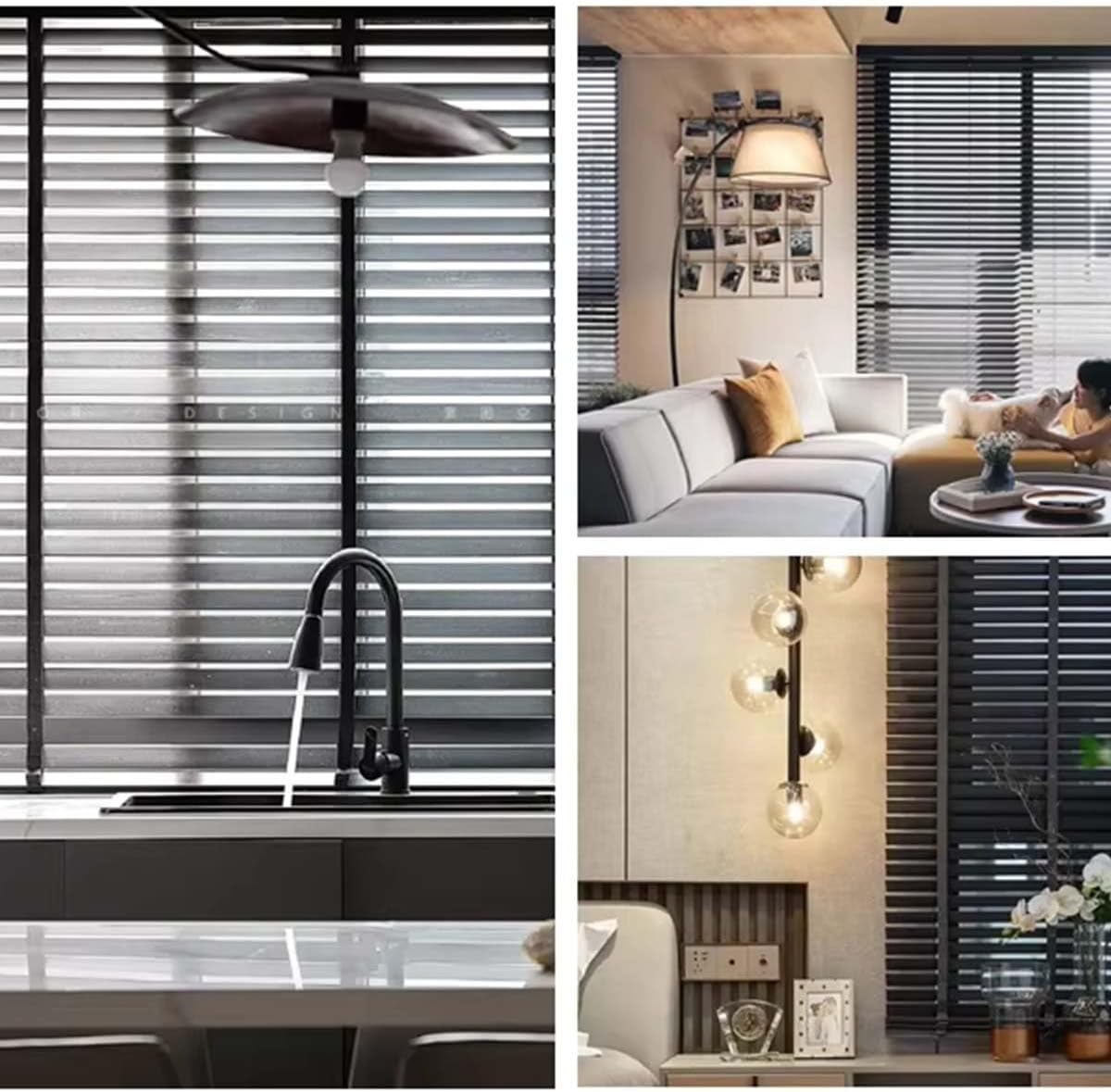 2'' Slats Wood Blinds for Windows, Cordless Indoor Horizontal Shades, 20" 22" 28" 30" 42" 56" 64" 72" Privacy Blackout Wooden Venetian Blinds for Home, Office(Mocha Brown)