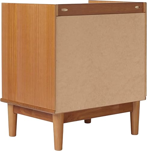 Miniatura 6 de Walker Edison Blythe Mid-Century Modern Tray-Top - Mesita de noche con 2 cajones, 20 pulgadas, caramelo