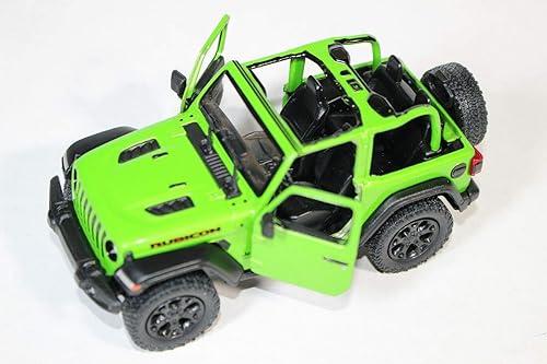 Miniatura 62 de KiNSMART - Jeep Wrangler Rubicon Off Road 4x4 5 pulgadas Escala 1:34 Die Cast Modelo Réplica de Coche de Juguete Opentop Juego de 4 Opentop