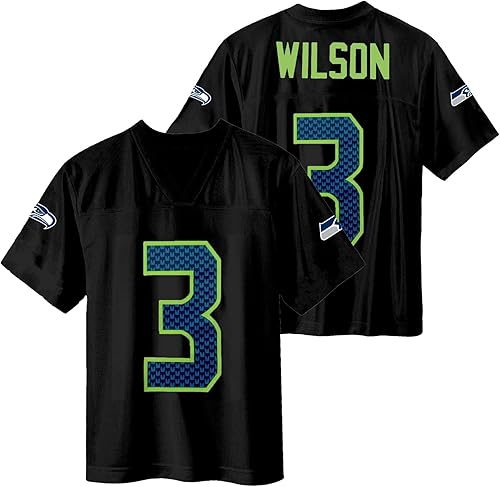 Russell Wilson Seattle Seahawks #3 Camiseta negra para niños jóvenes 8-20