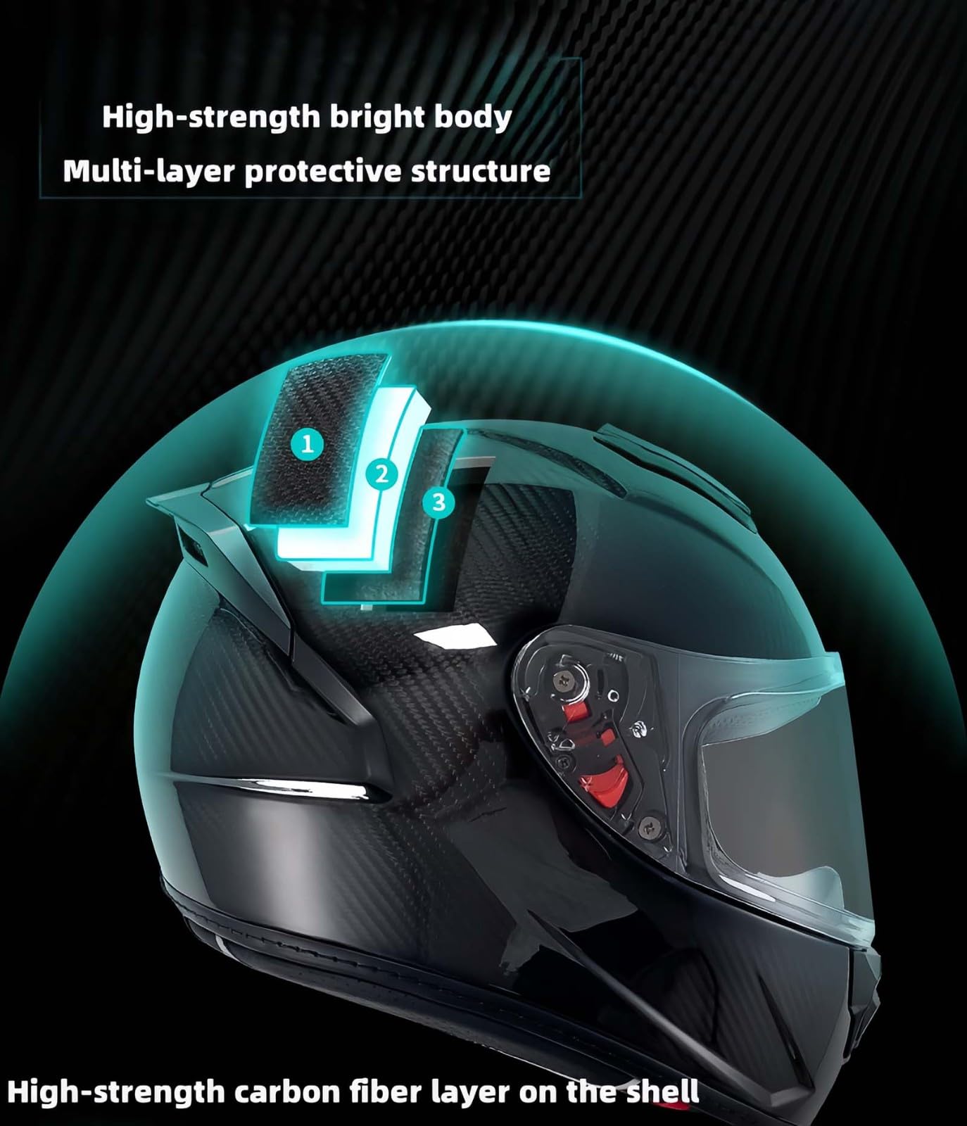 Casco Modular Fabricado En Fibra De Carbono, Casco Integral Bluetooth, con Visera, Casco Integral De Moto Homologado ECE, Transpirable Y Cómodo, para Adultos, Mujeres Y Hombres