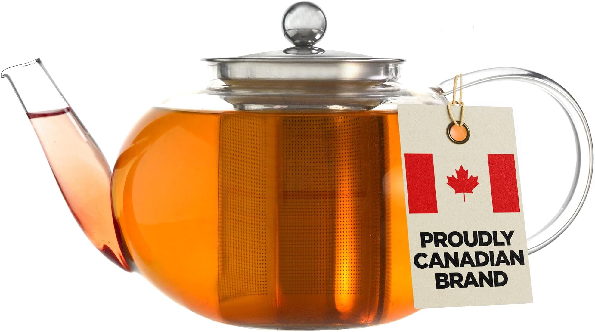 - Joliette Borosilicate Glass Teapot with Stainless Steel Infuser - 5 Cup Glass Teapot with Removable Strainer for Loose Leaf & Herbal Tea, Dishwasher Safe, 42 oz