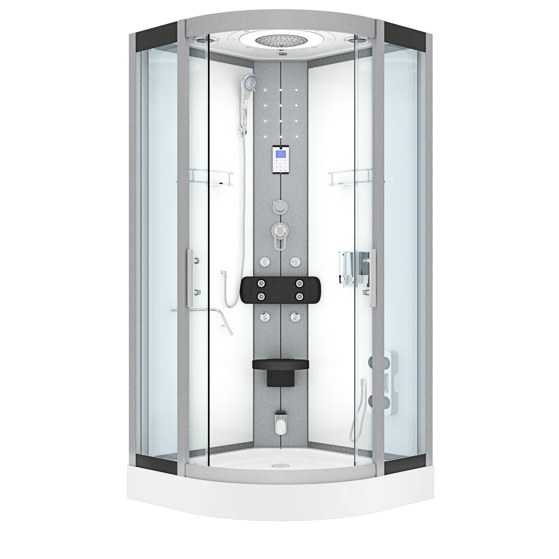 AcquaVapore Dampfdusche Duschkabine Sauna Dusche D58-20T2-EC 100x100 cm mit 2K Scheiben Versiegelung