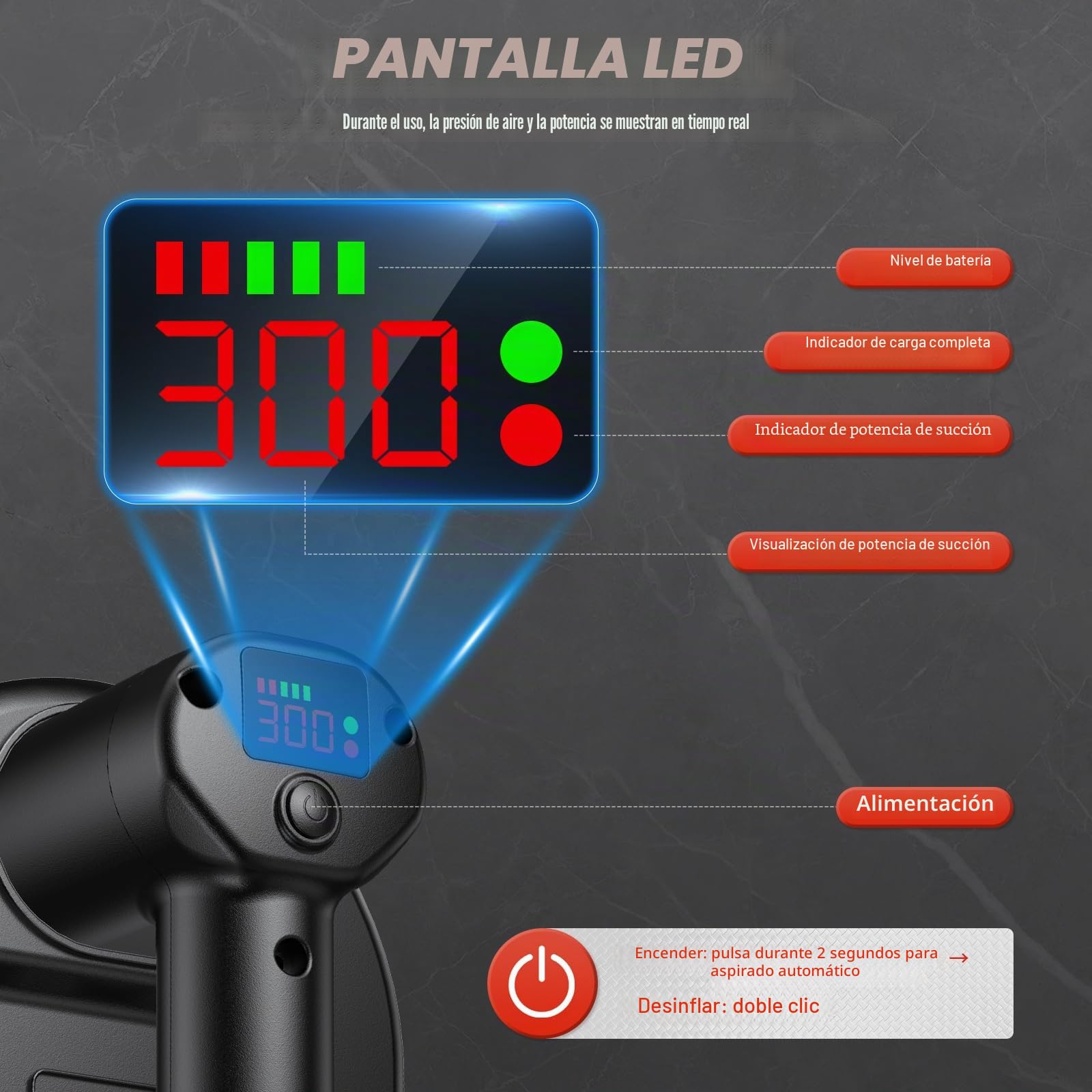 Ventosa para Azulejos Eléctrico, Ventosas para Azulejos 24 cm, Cargas 300KG Batería de Litio 4000mAh Pantalla LCD,Ideal para Levantar Cristales, Mármol, Cerámica y Vidrio -Negro