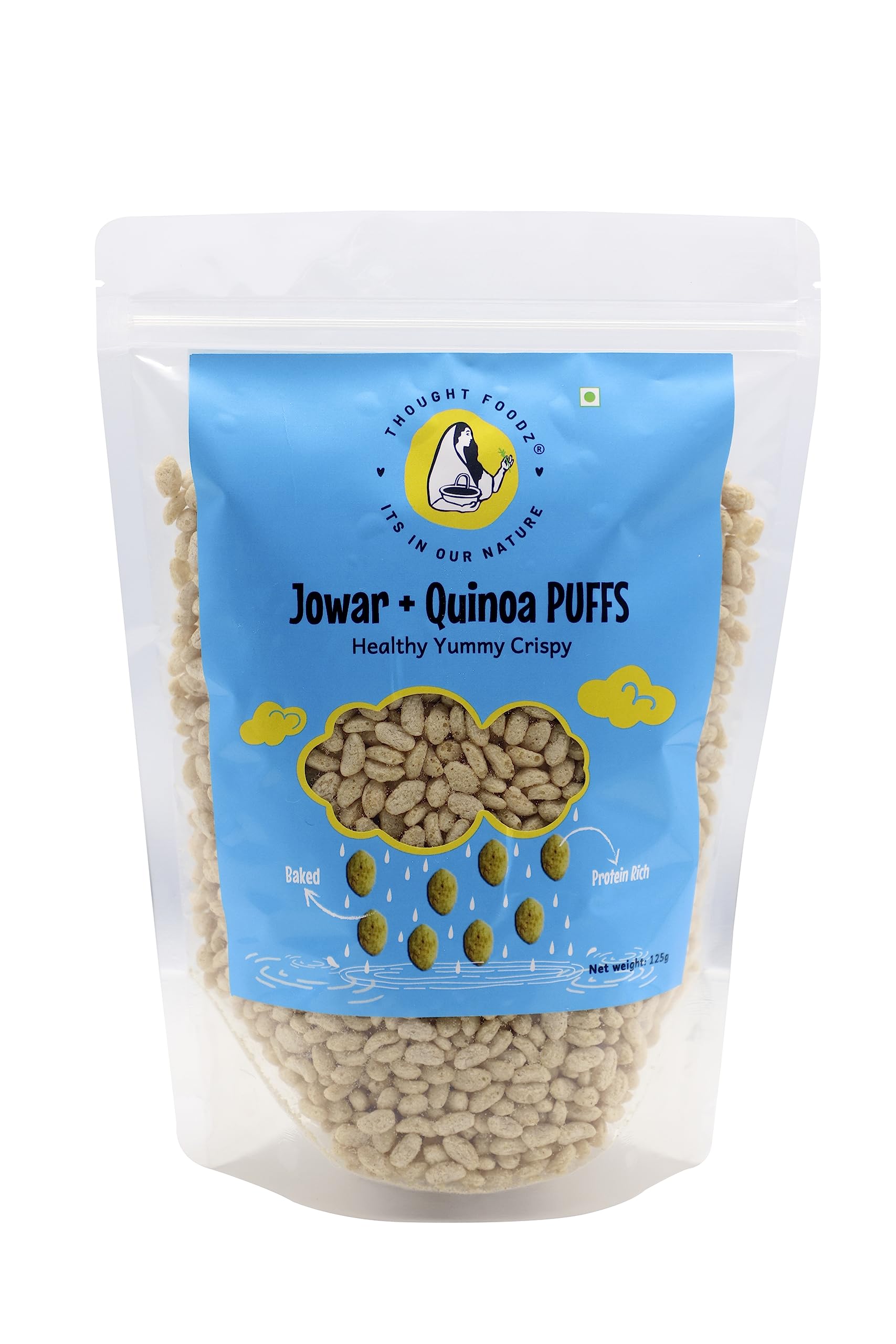 ThoughtFoodz Organic Jowar Quinoa Puffs, 250gm (125gm x Pack of 2) | Wholesome Delight for a Nutrient-Rich Snack | High in Protein | Gluten & Chemical Free | No Cholesterol, No Added Preservatives (B0CFYJ9X9R) Amazon Price History, Amazon Price Tracker