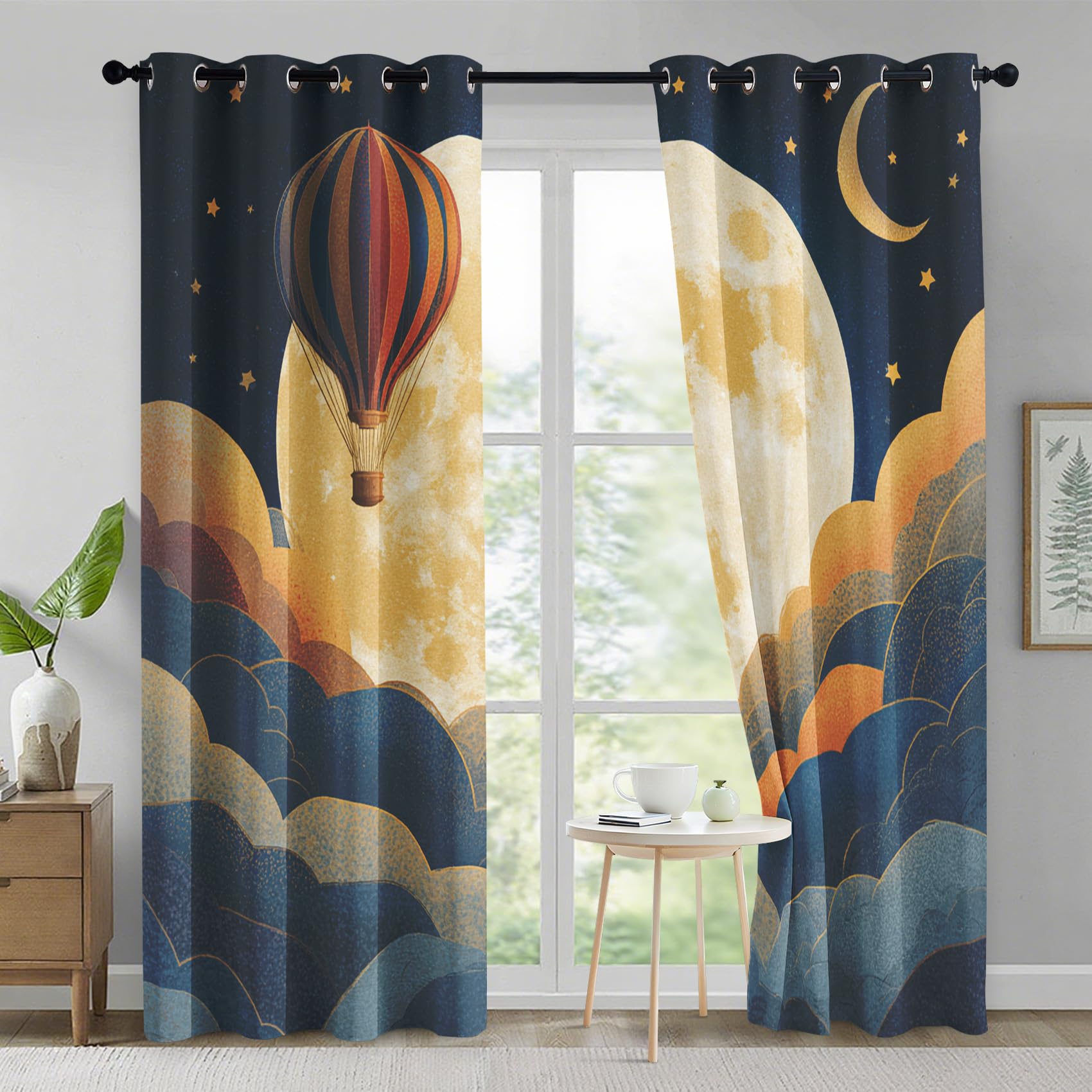 Générique Rideau Ciel Étoilé Enfants, 140 x 200 cm (LxH), 2 Pièces