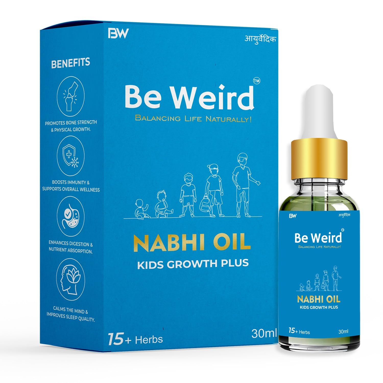 Be Weird Nabhi Oil for Kids & Babies | 72,000 Nadi Navel Therapy for Immunity, Growth & Bone Development | Ayurvedic | 30ml-image-17