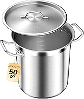 Vista 11 de Olla de Acero Inoxidable con Tapa – 24 Cuartos (6 Galones) Olla de Cocina Resistente para Sopa, Guiso, Pasta – Uso Comercial y Doméstico, Fácil