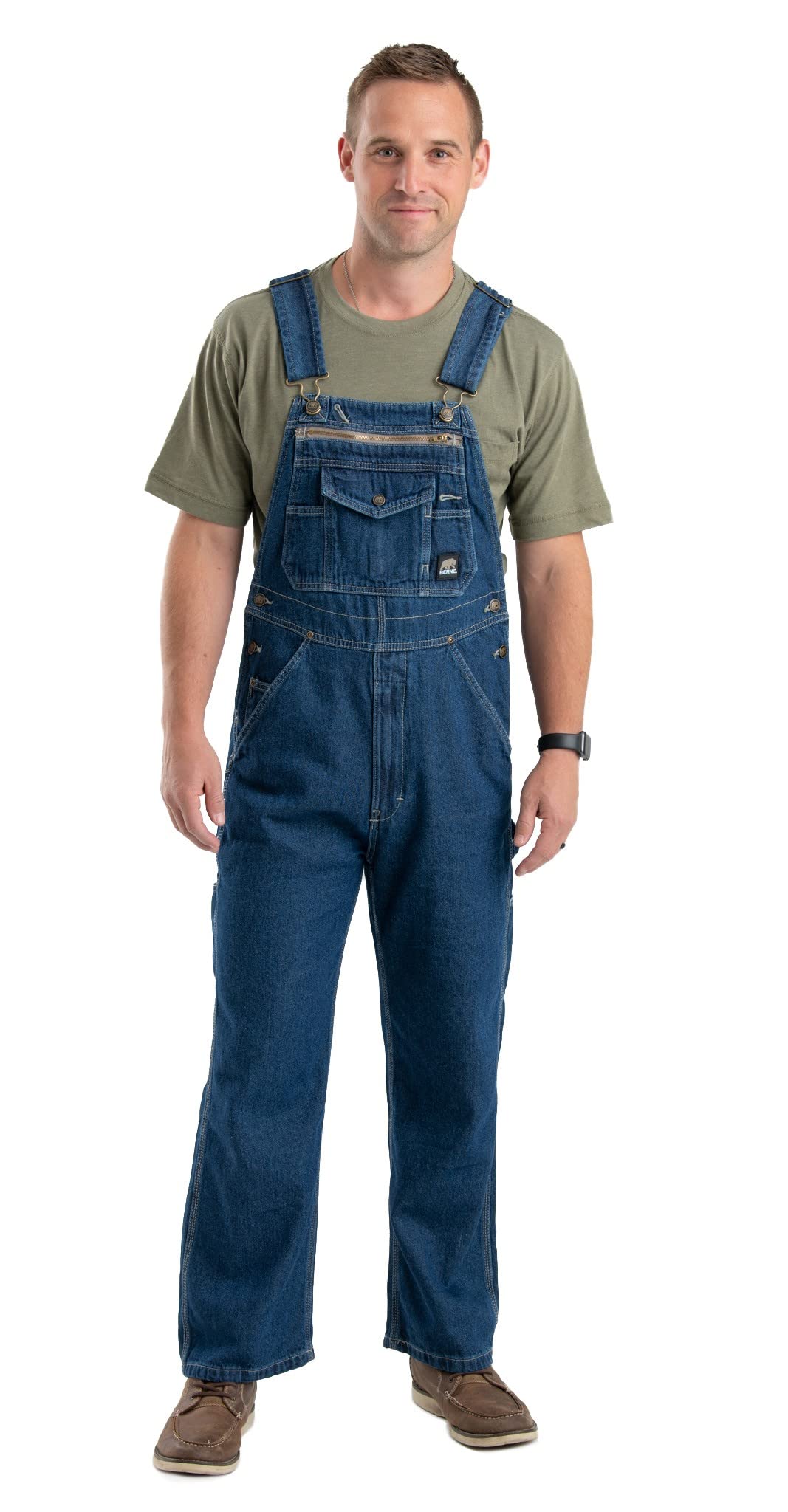 Berne Men's Heritage Unlined Washed Denim Bib Overall