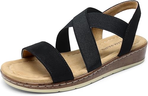 DREAM PAIRS Women's Ankle Strap Low Wedge Sandals