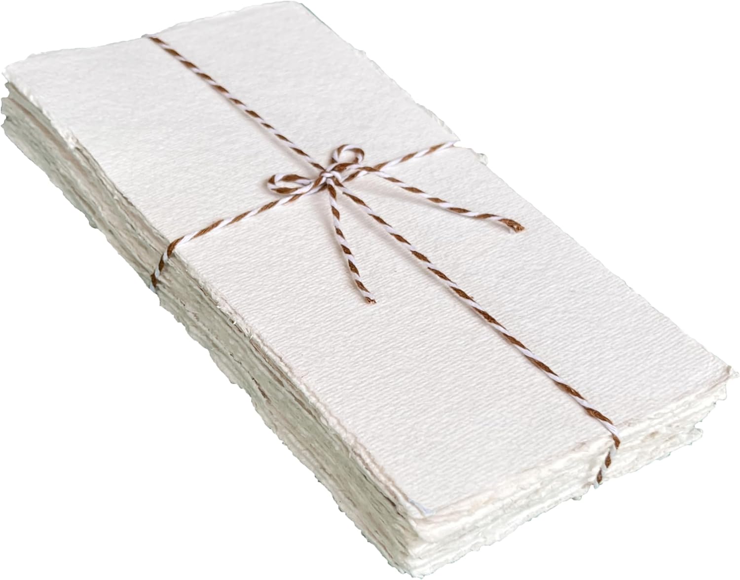 300 GSM Deckle Edge Cotton Paper - Soft, Textured Handmade Sheets for Invitations, Artwork, Stationery, and DIY Crafting (Pack of 25) (4 x 9 inch)