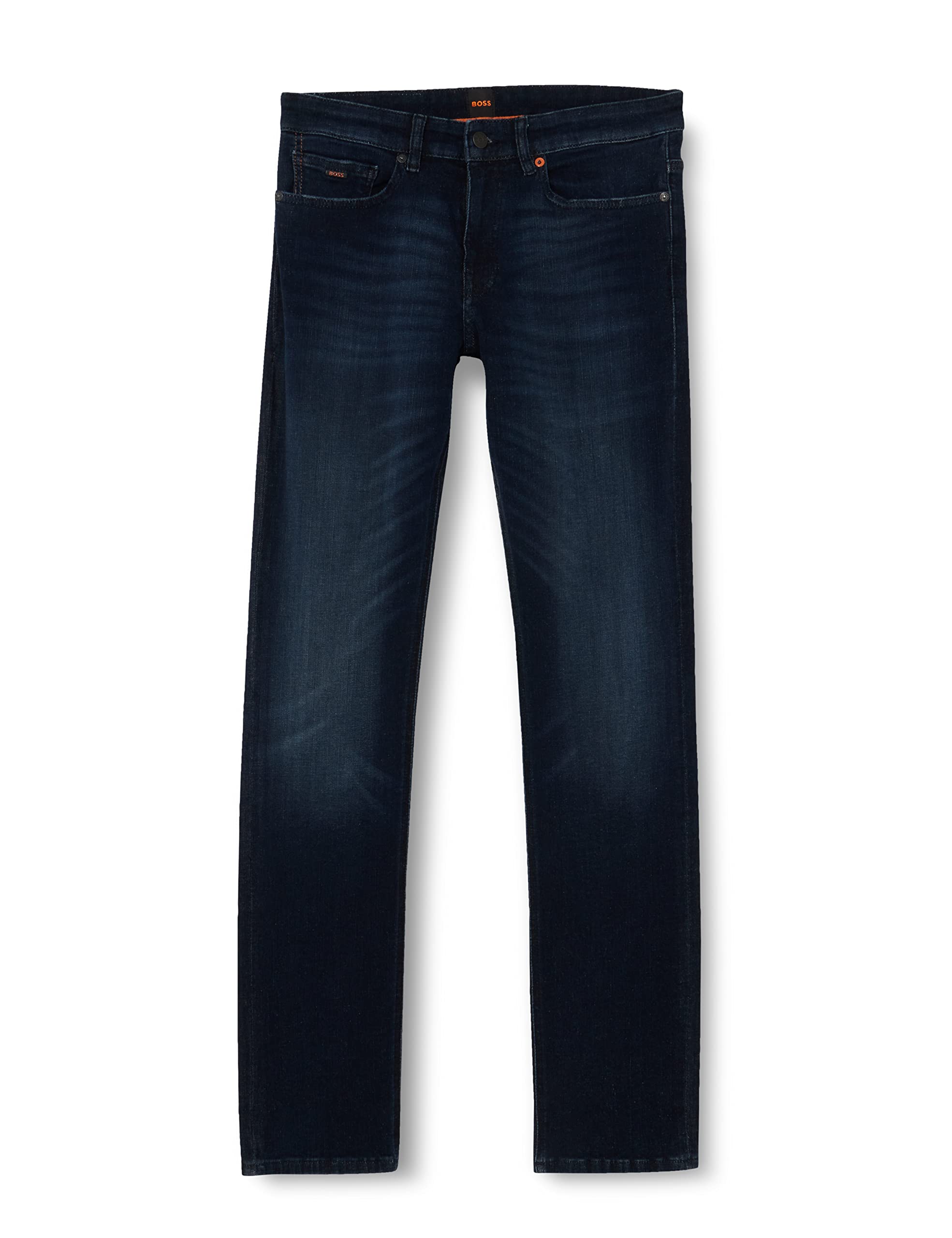 BOSS Mens Delaware BC-L-P Slim-fit Jeans in Dark-Blue Supreme-Movement Denim