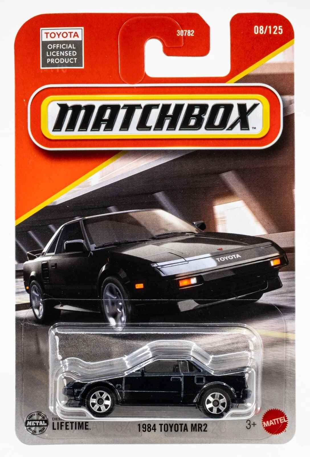 Matchbox 1984 Toyota MR2 [Black] 08/125, 1:64 Scale Diecast Toy Vehicle